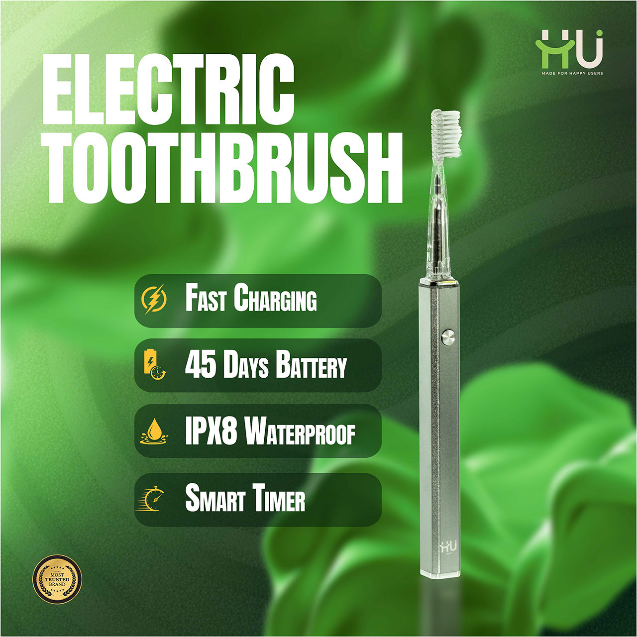 Sonic Electric Toothbrush Rechargeable Waterproof