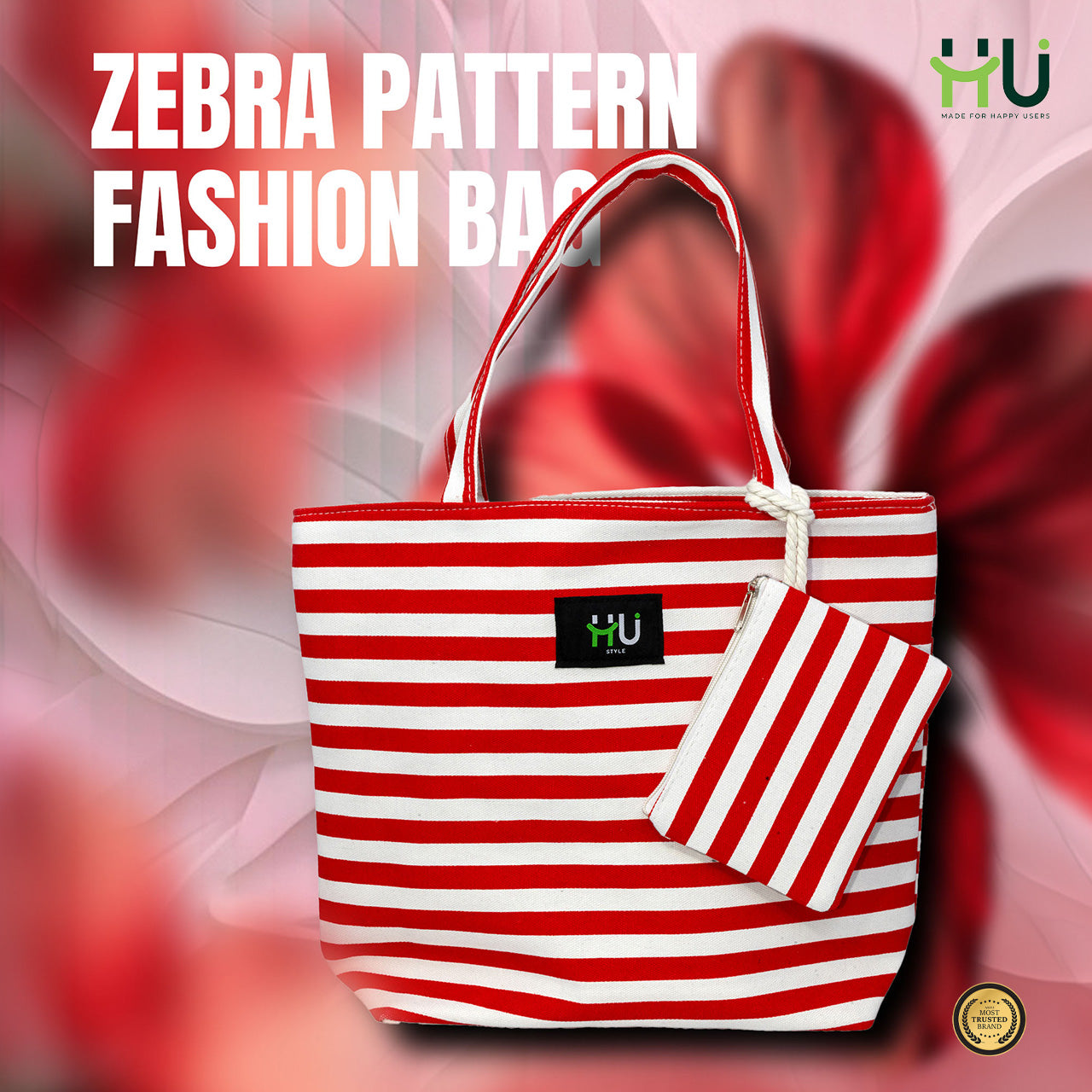 Zebra Pattern Fashion Bag – Red