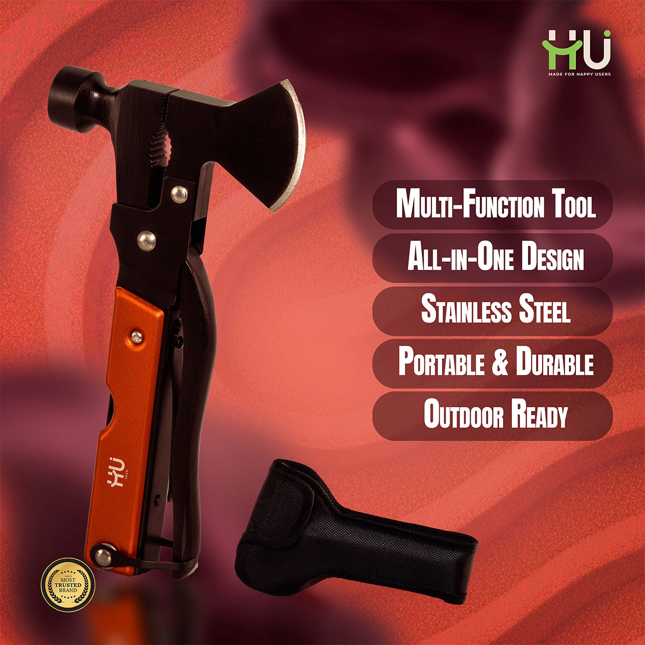 10-in-1 Survival Axe Hammer Multifunctional Tool