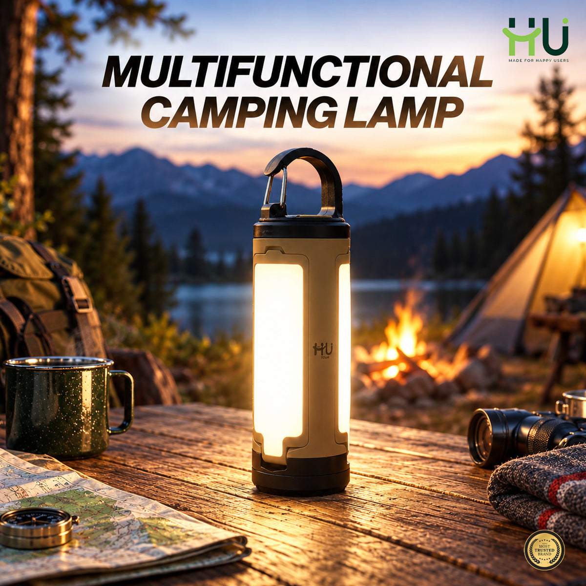 Portable LED Camping Lantern (Type-C Rechargeable)