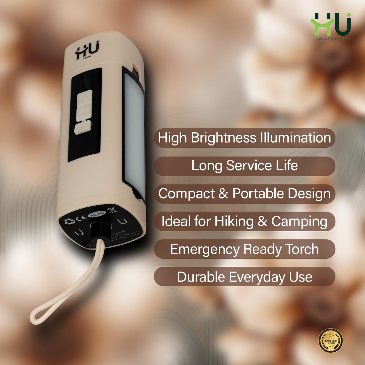 Rechargeable Outdoor LED Flashlight for Hiking & Adventure