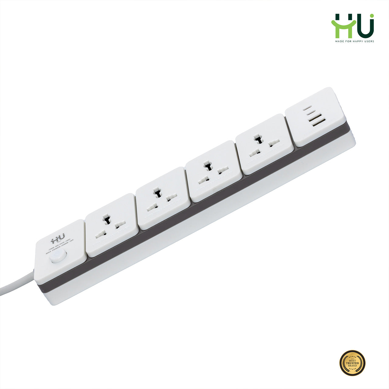 Extension Power Socket 4 Outlet + USB with 3M Cable