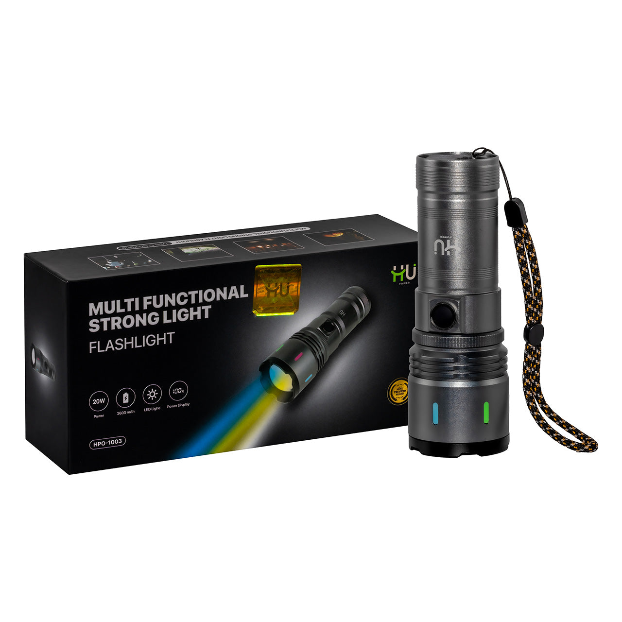 20W High Power LED Torch Rechargeable USB-C