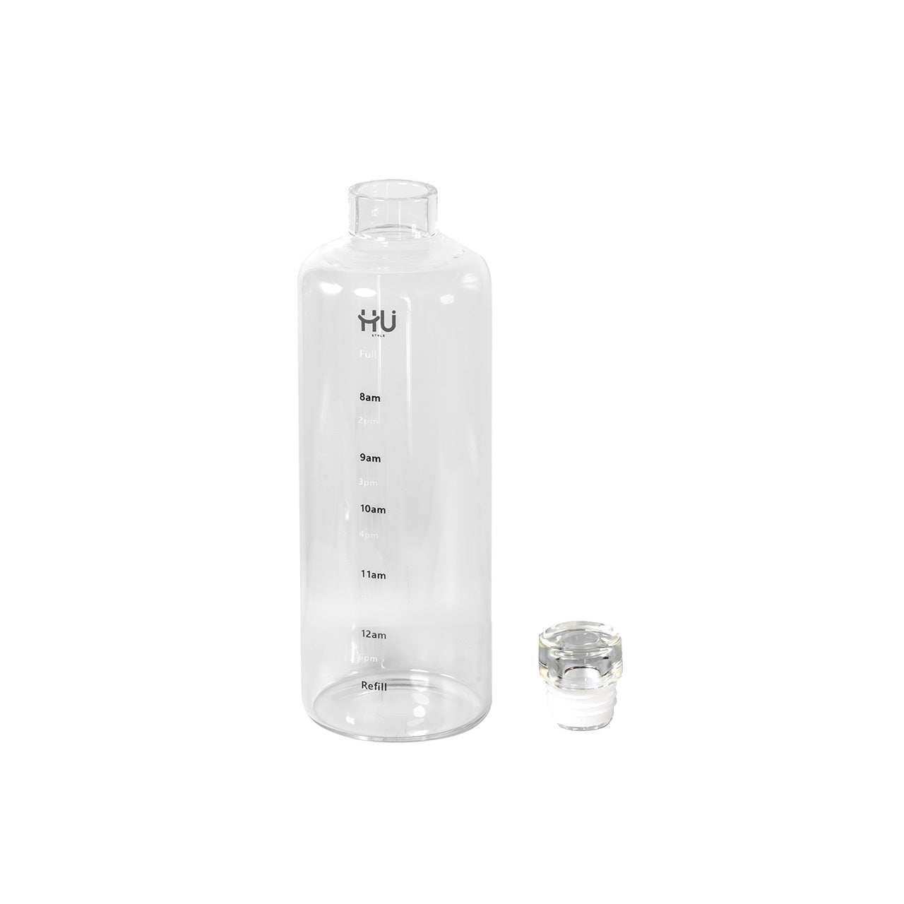 Glass Water Bottle with Time Marker Hydration Bottle