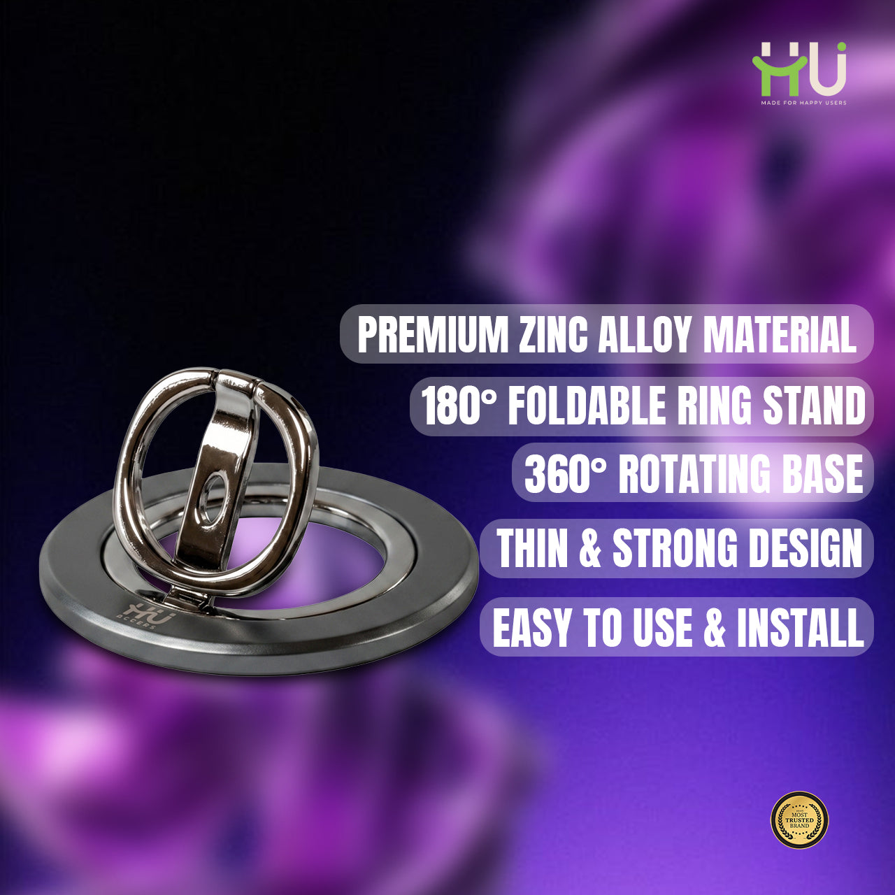 Magnetic Phone Holder Ring-Grey