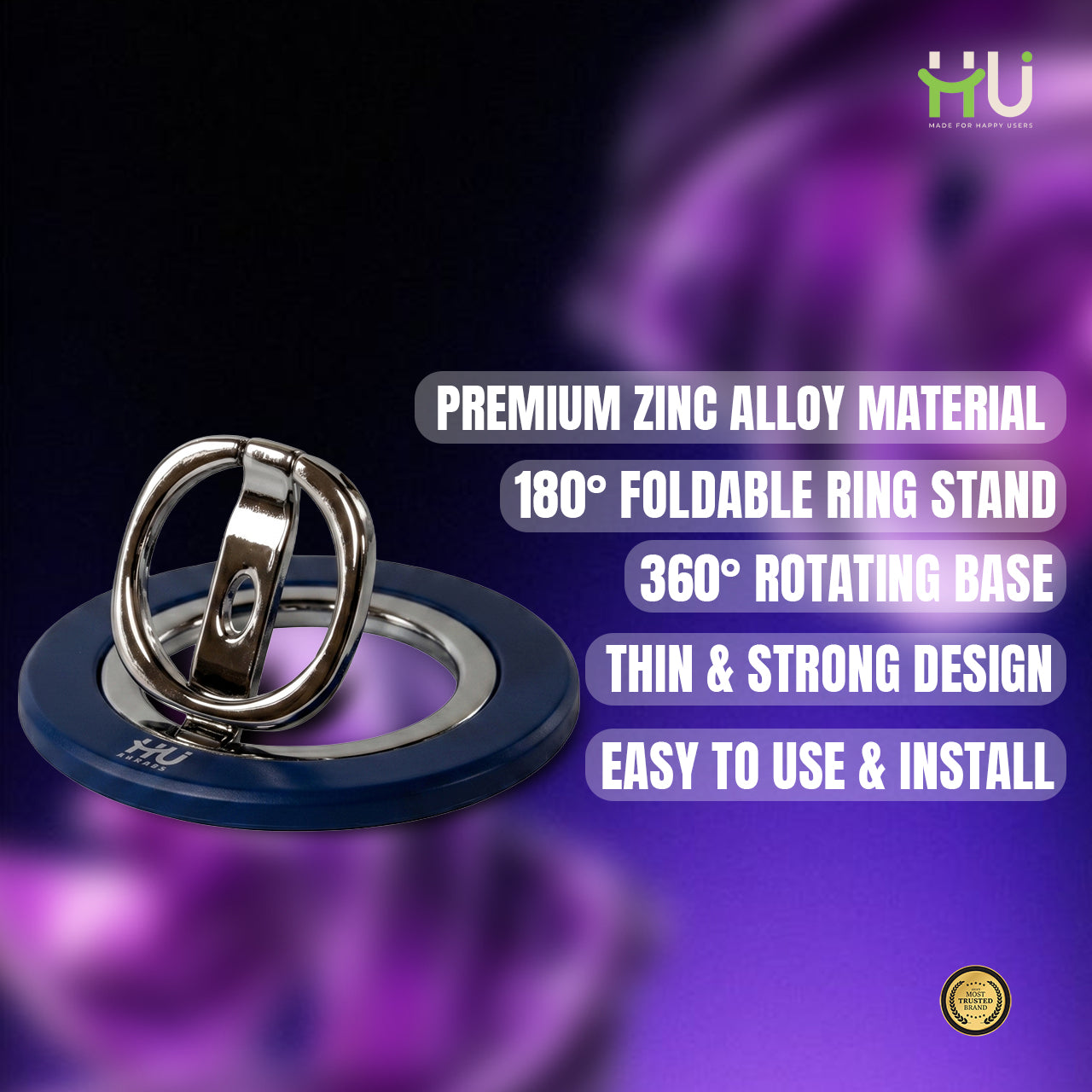 Magnetic Phone Holder Ring-Dark Blue
