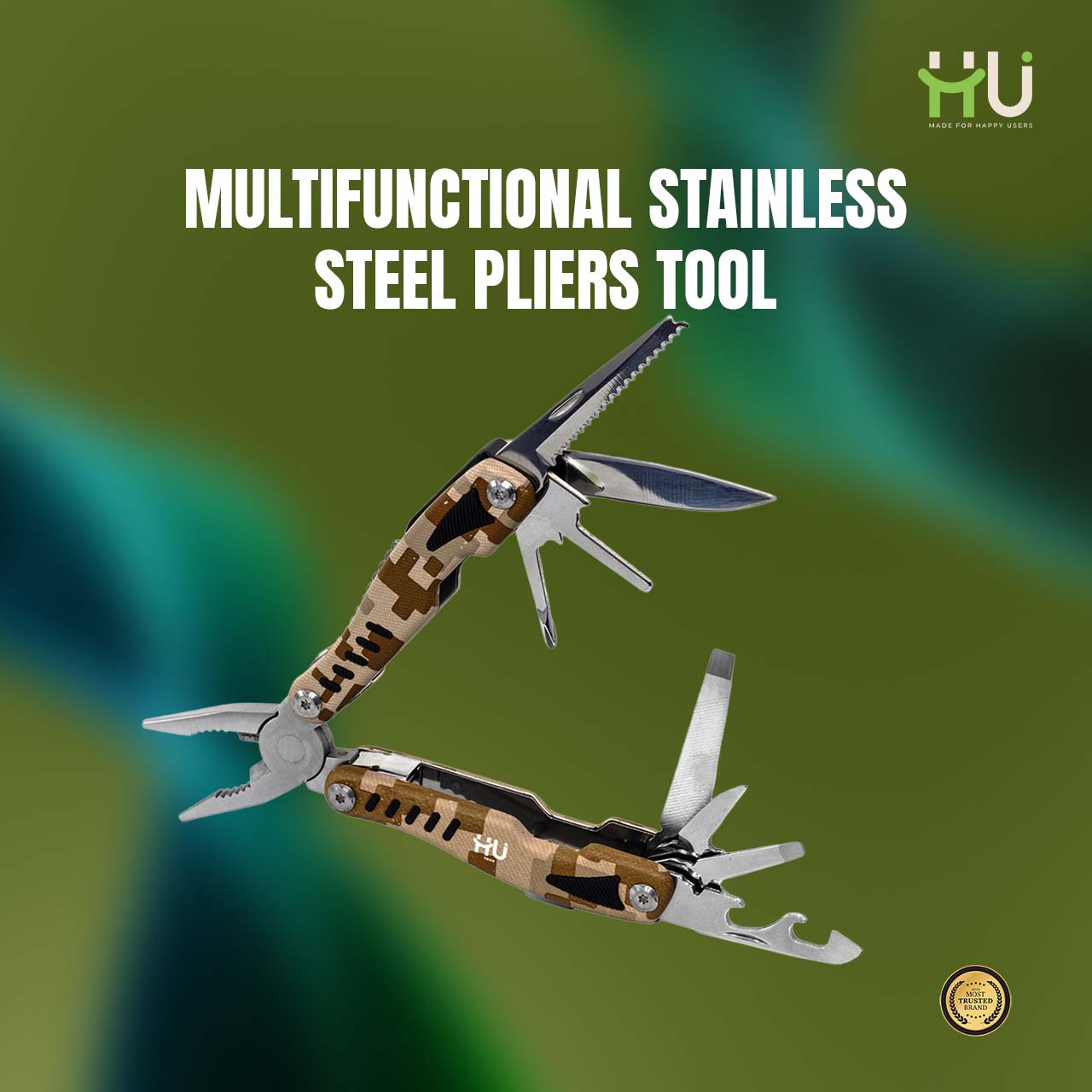 8-in-1 Stainless Steel Multi Tool Pliers