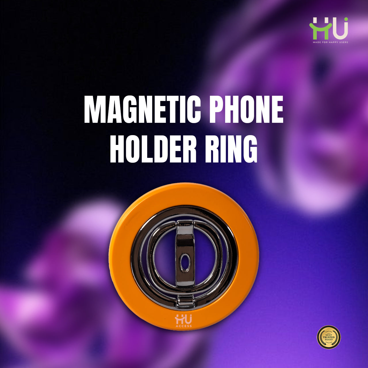 Magnetic Phone Holder Ring-Orange