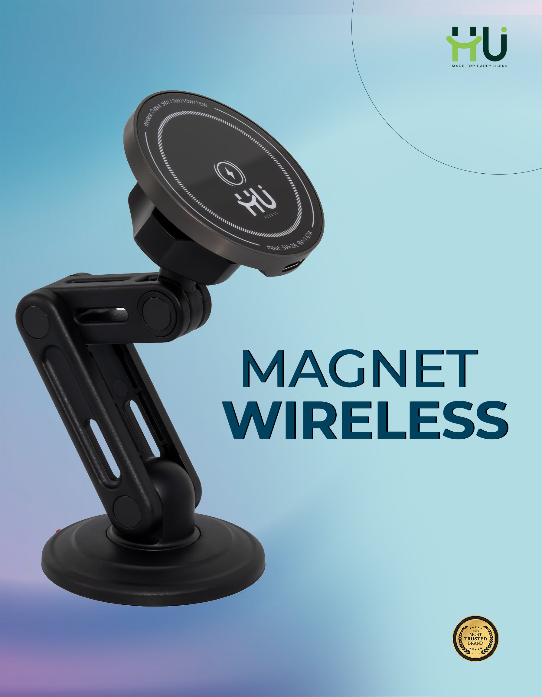 15W Magnetic Wireless Car Charger