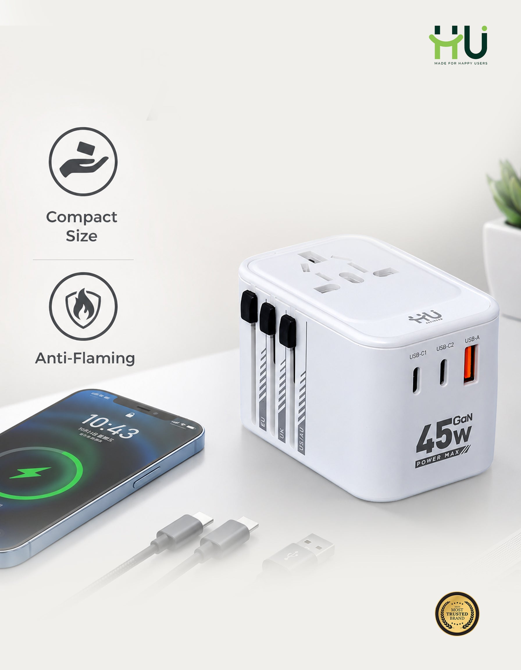 HU Universal Travel Adapter