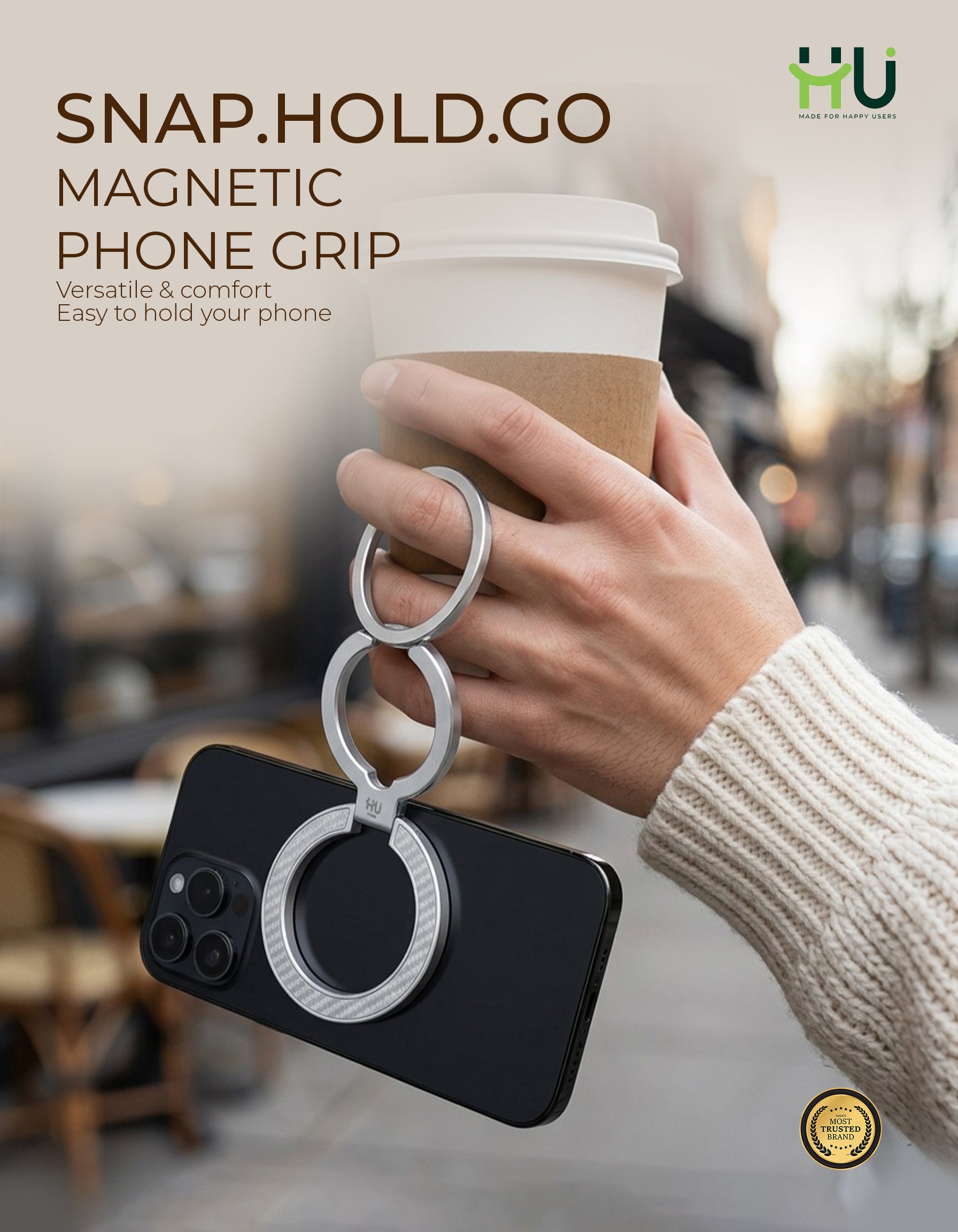 HU Snap.Hold.Go Magnetic Phone Grip