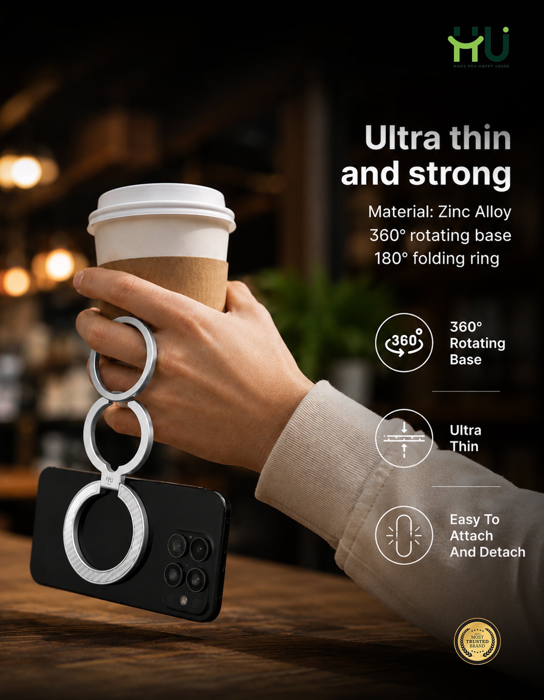 HU Snap.Hold.Go Magnetic Phone Grip