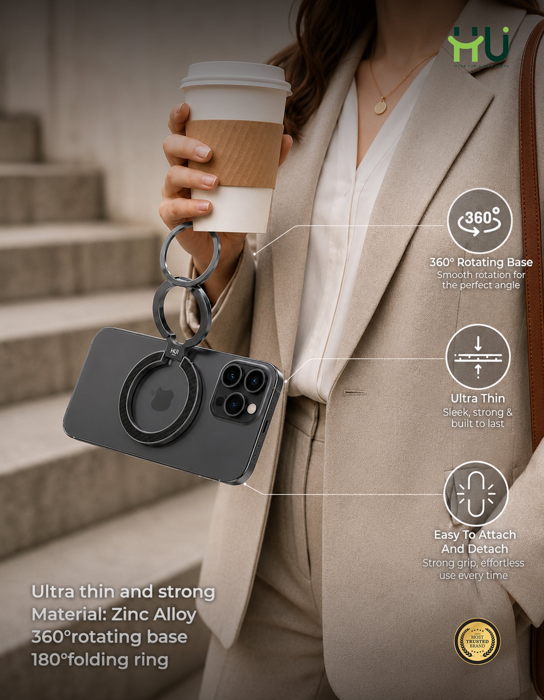 HU Snap.Hold.Go Magnetic Phone Grip