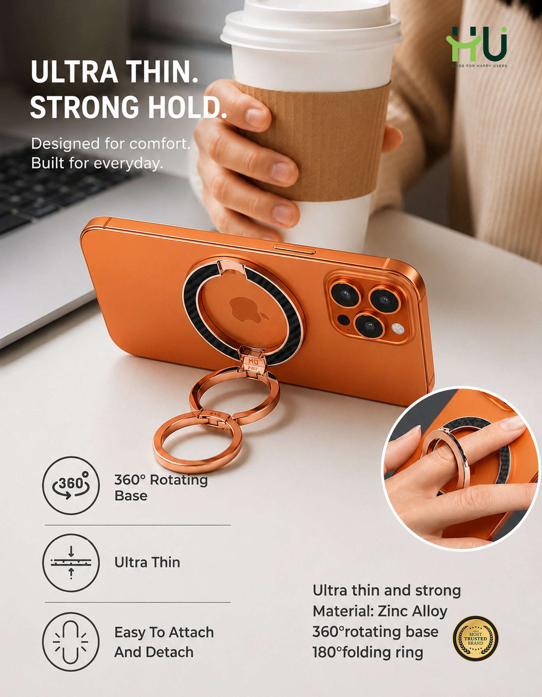 HU Snap.Hold.Go Magnetic Phone Grip