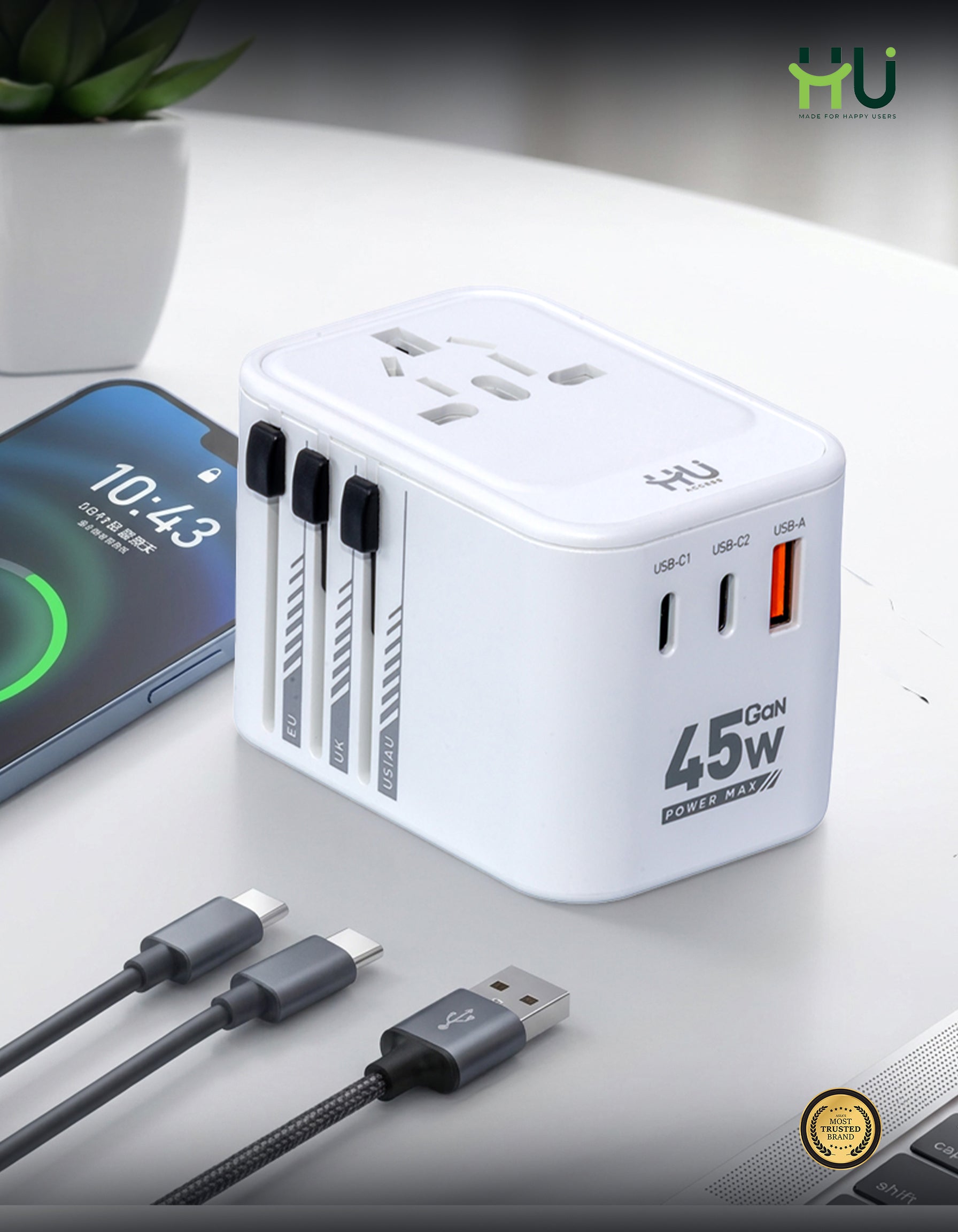 HU Universal Travel Adapter
