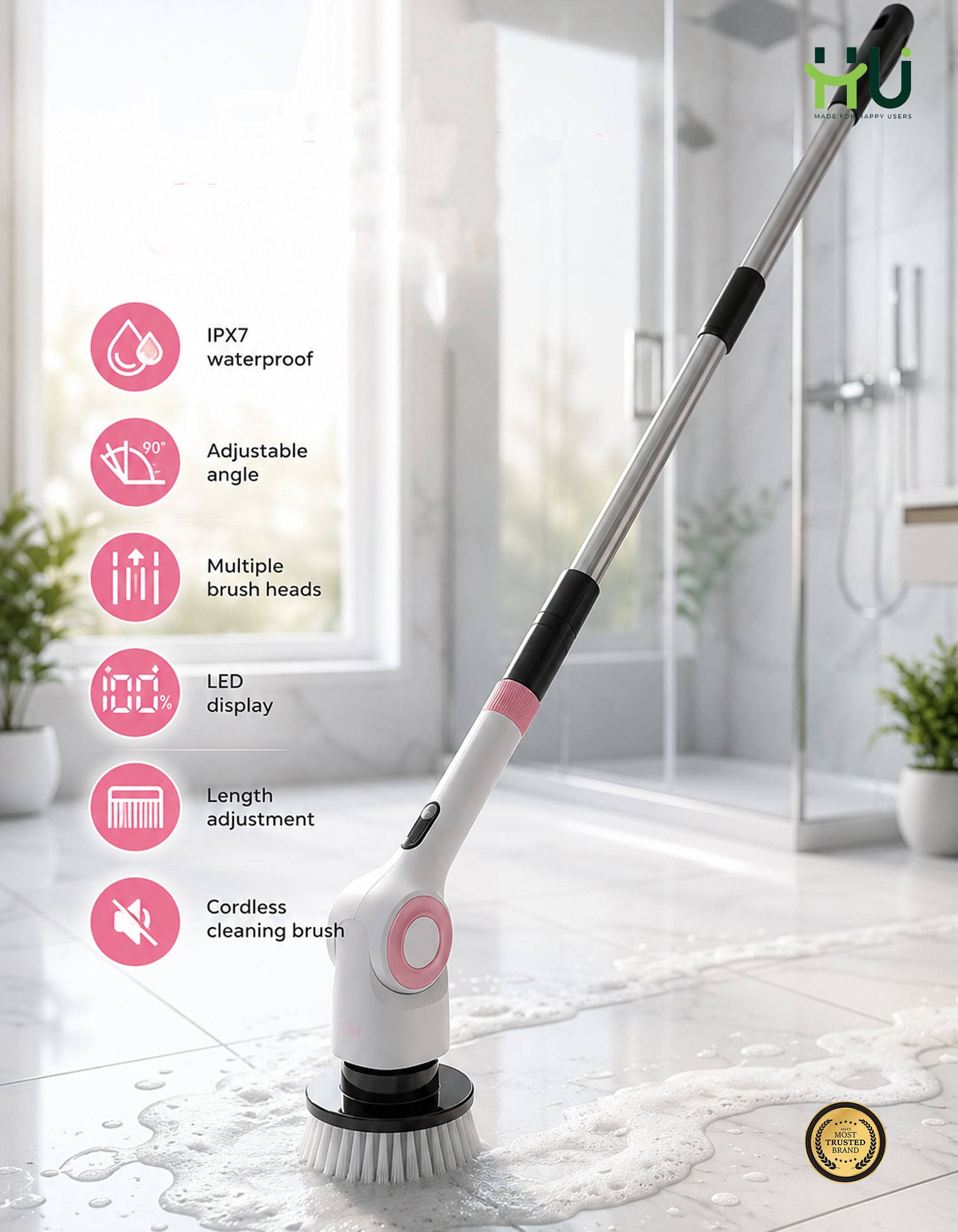 HU Cordless Electric Cleaning Brush