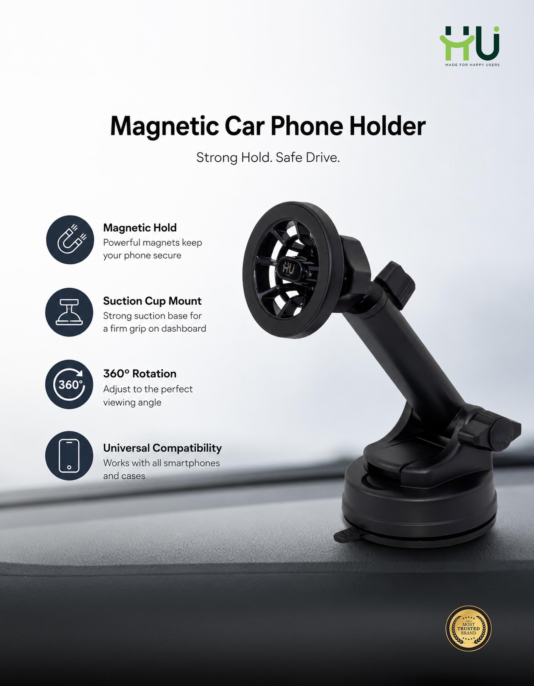 360° Magnetic Car Phone Holder