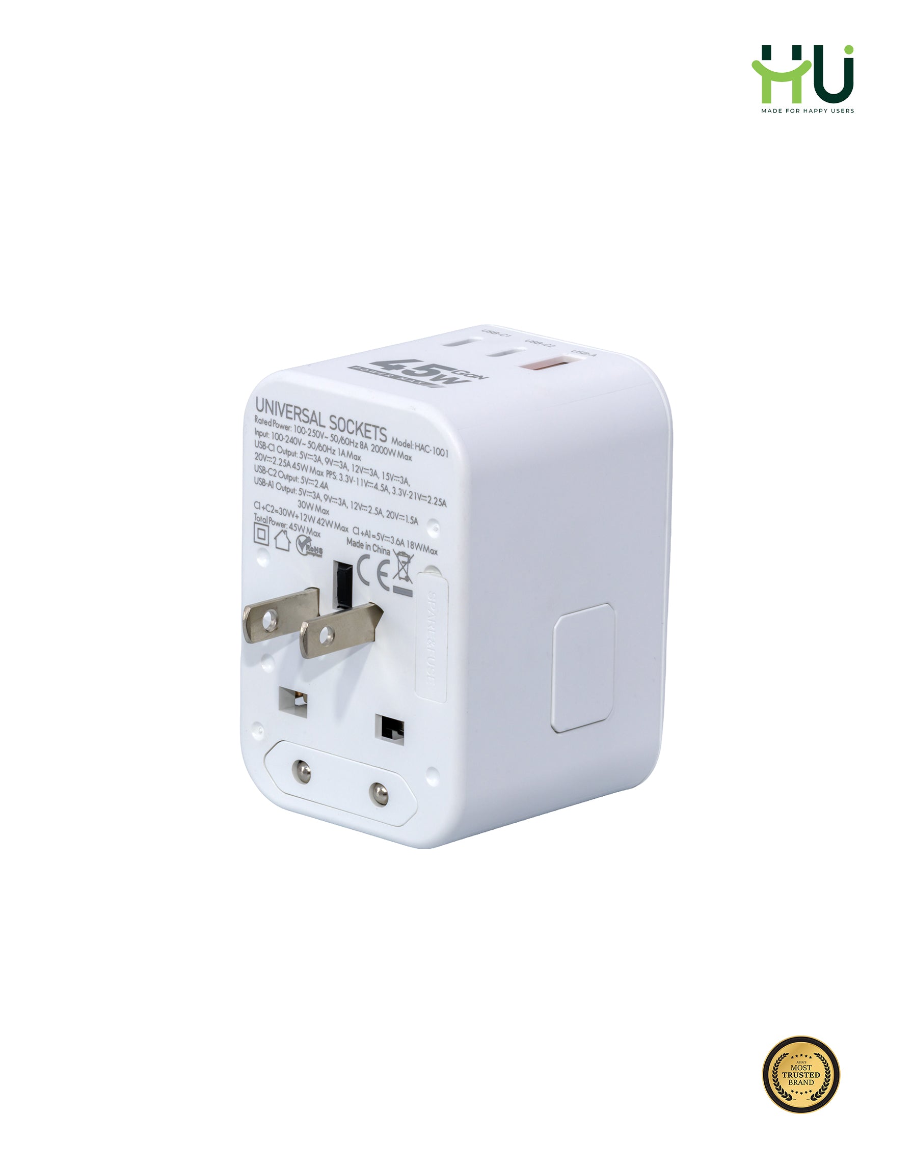 HU Universal Travel Adapter