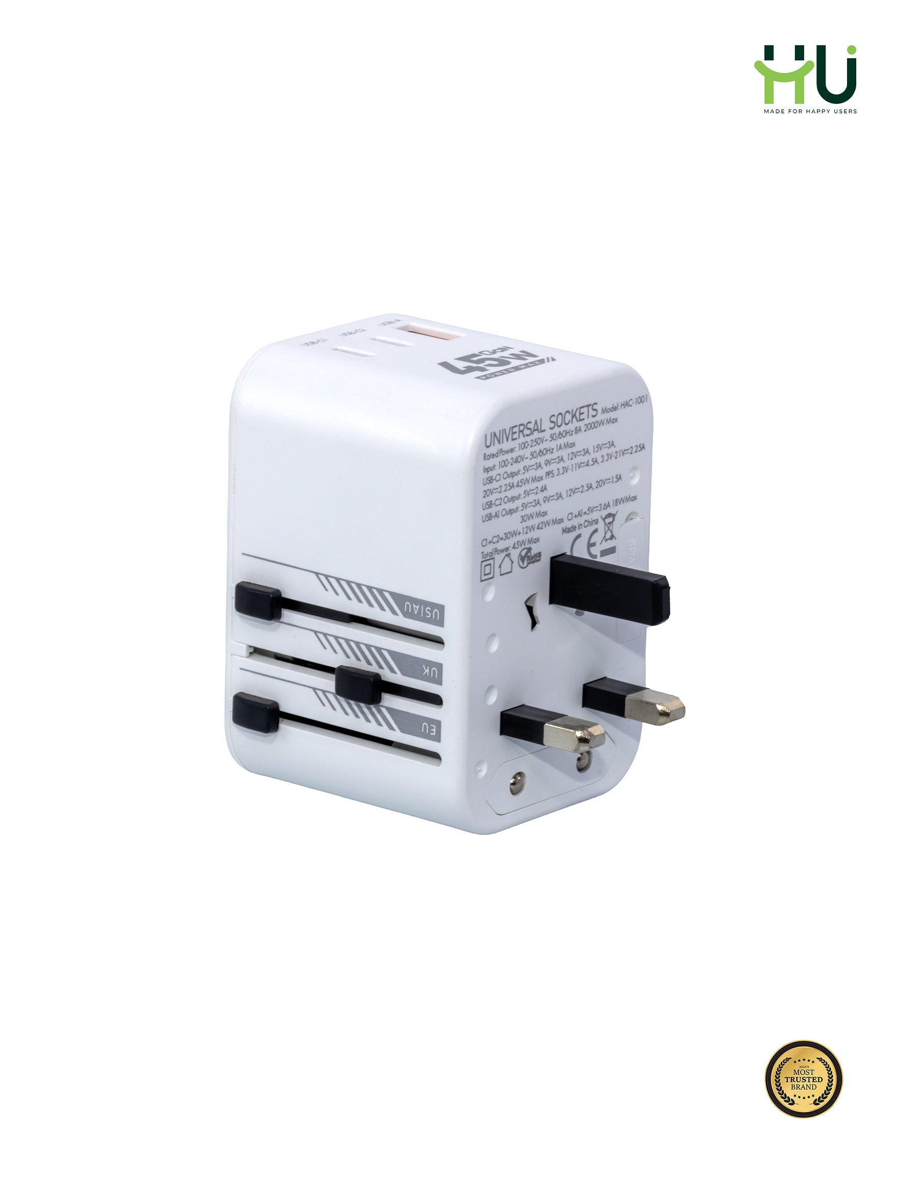 HU Universal Travel Adapter