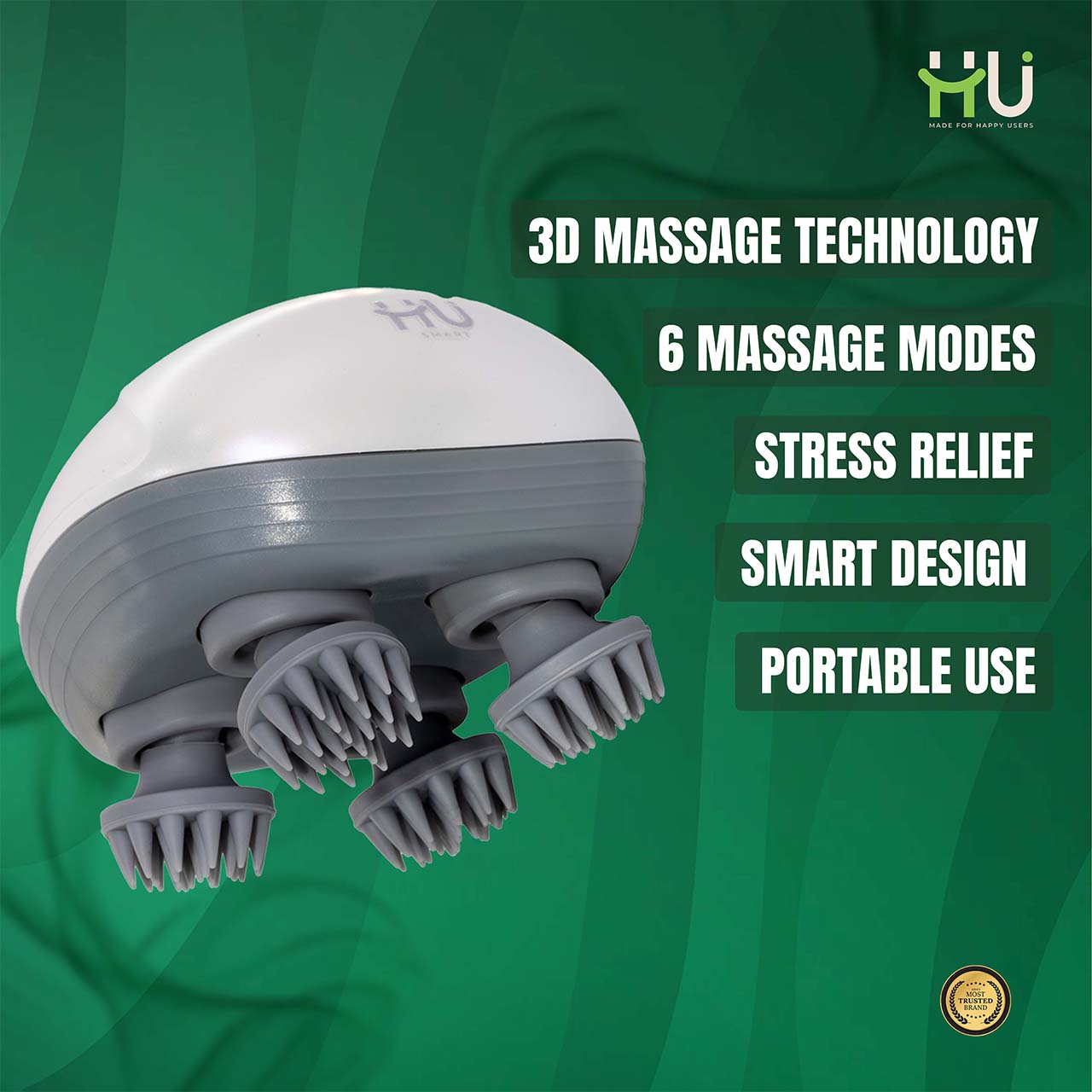 3D Scalp & Head Massager (6 Modes)