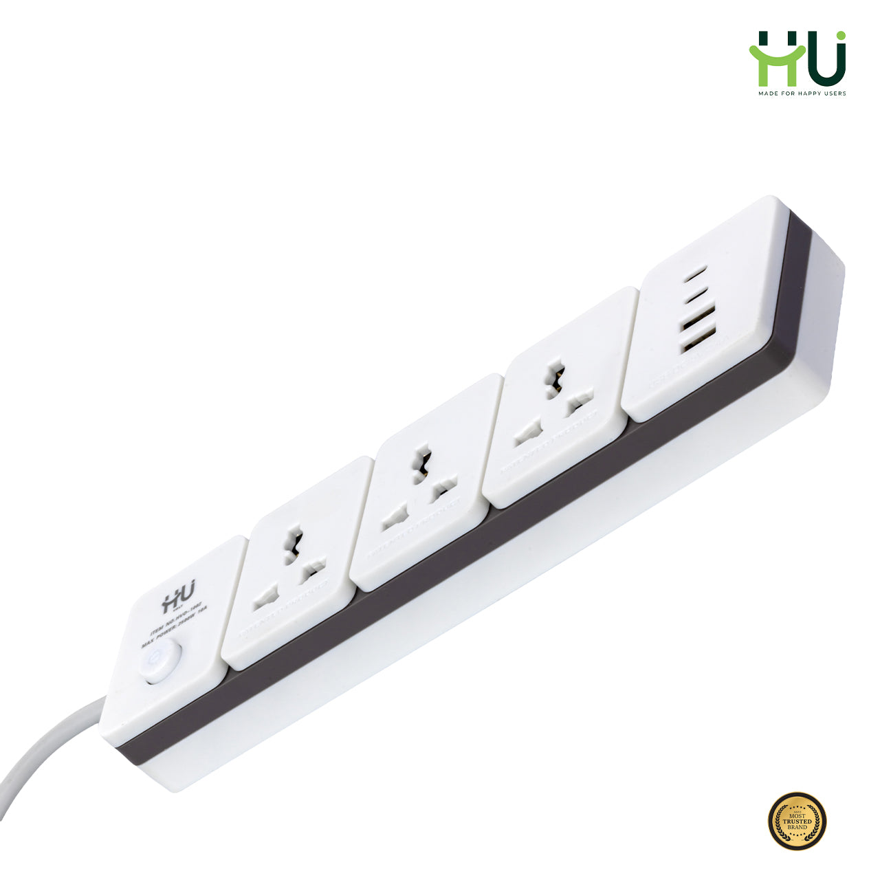Extension Power Socket 3 Outlet + USB with 3M Cable