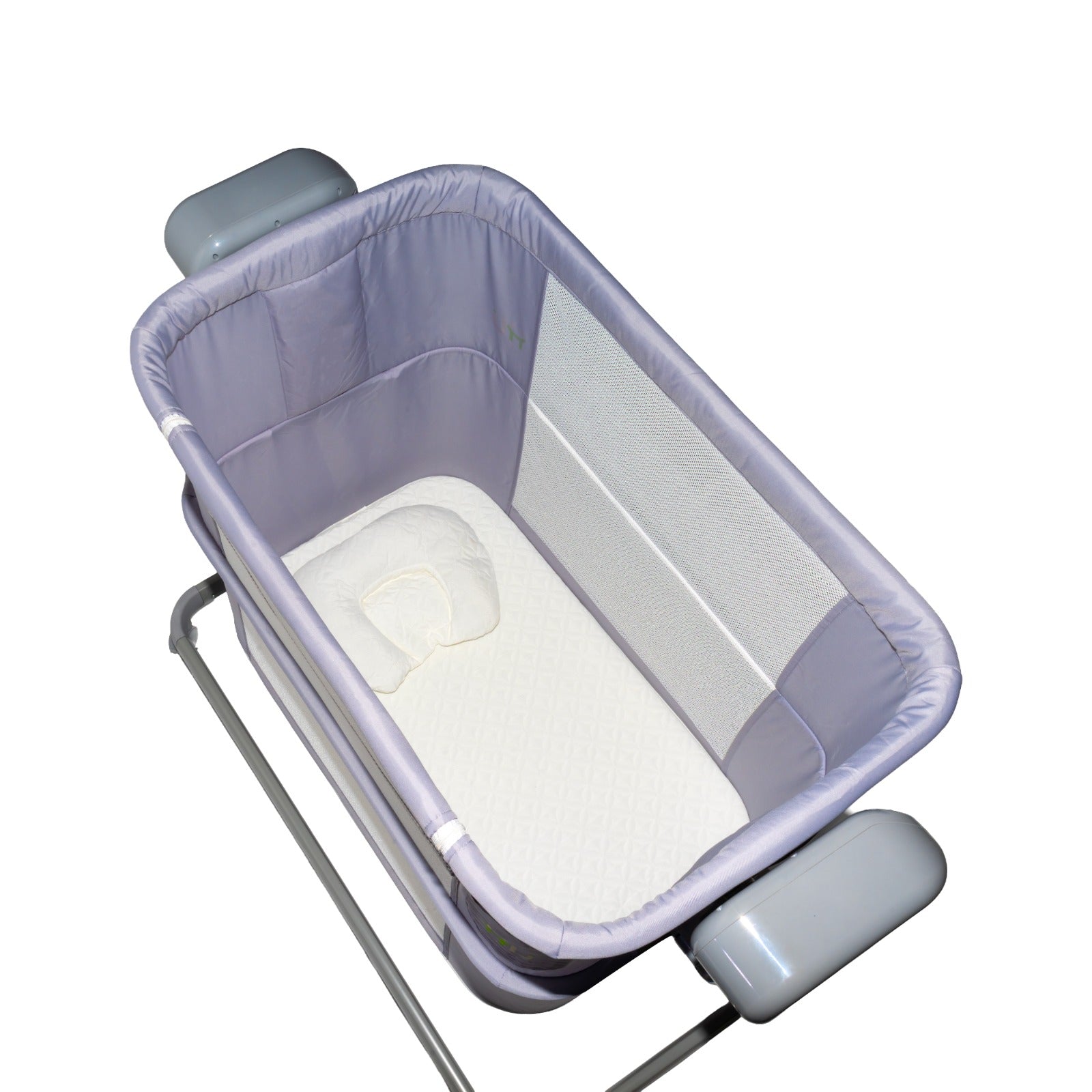 Electric Baby Bedside Sleeper Bassinet with Automatic Rocking, Digital Display, Adjustable Height, Mosquito Net, Breathable Mesh Sides & Lockable Wheels