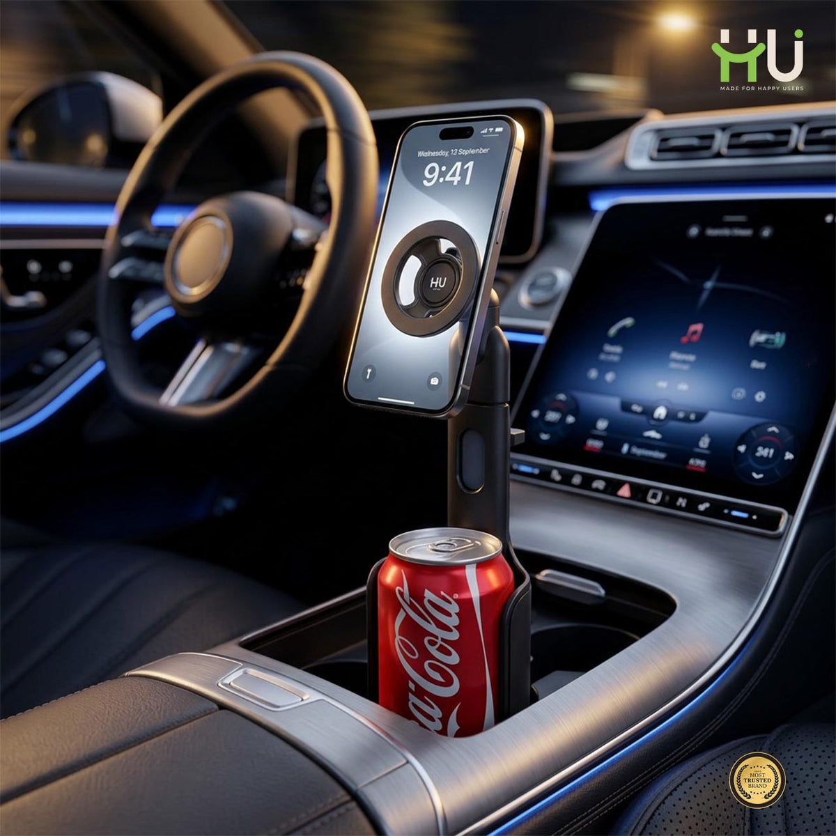 HU Magnetic Car Cup Holder Mount