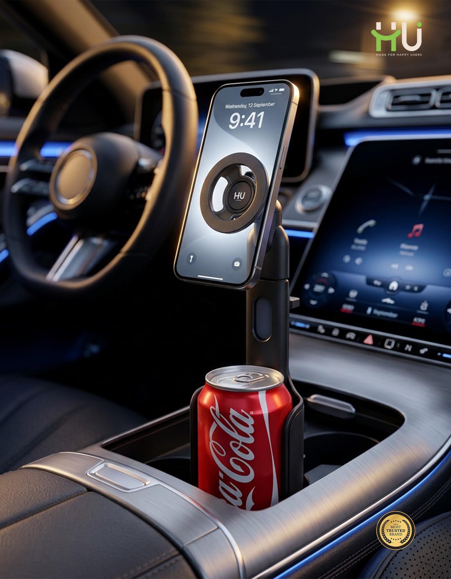 HU Magnetic Car Cup Holder Mount
