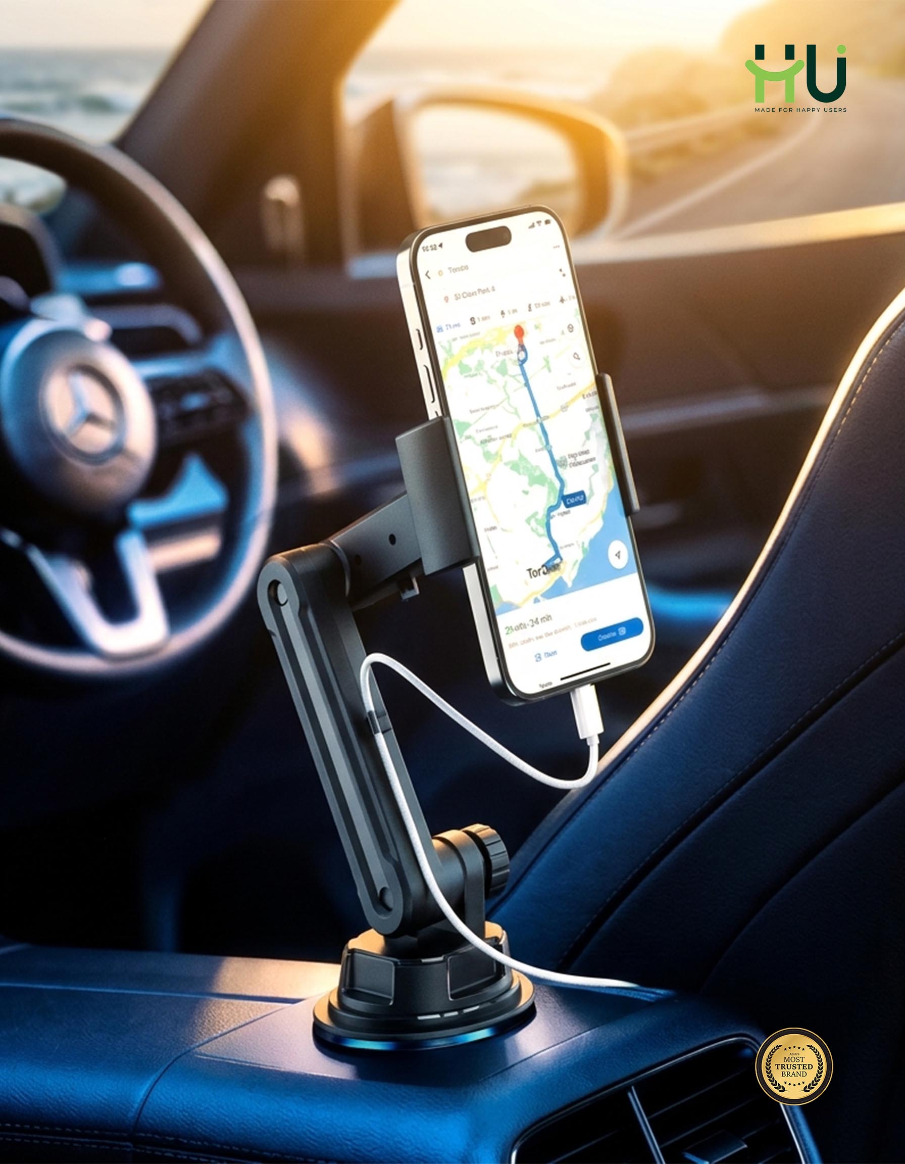 HU Car Cup Holder Phone Mount