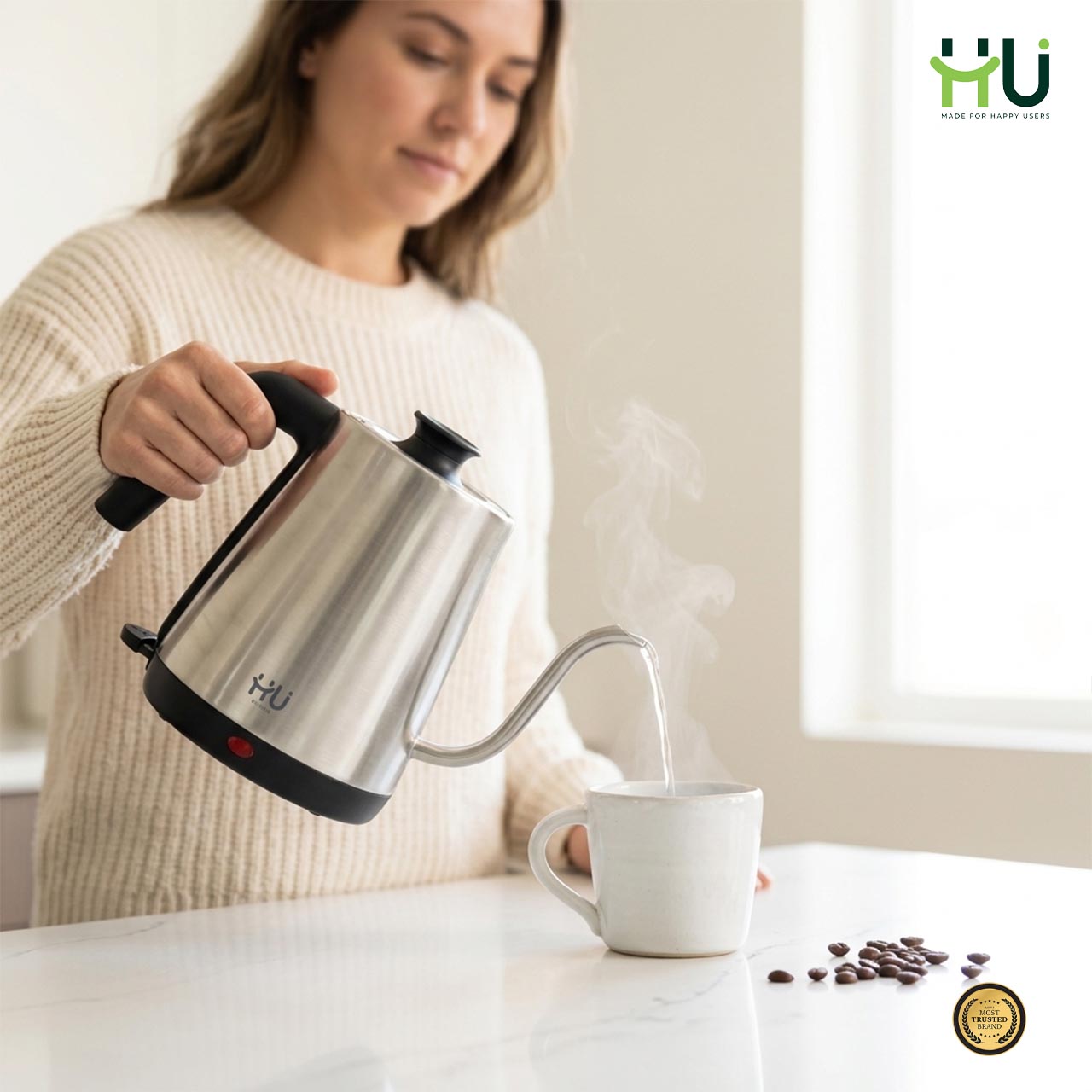 Gooseneck Stainless Steel Electric Kettle 0.8L