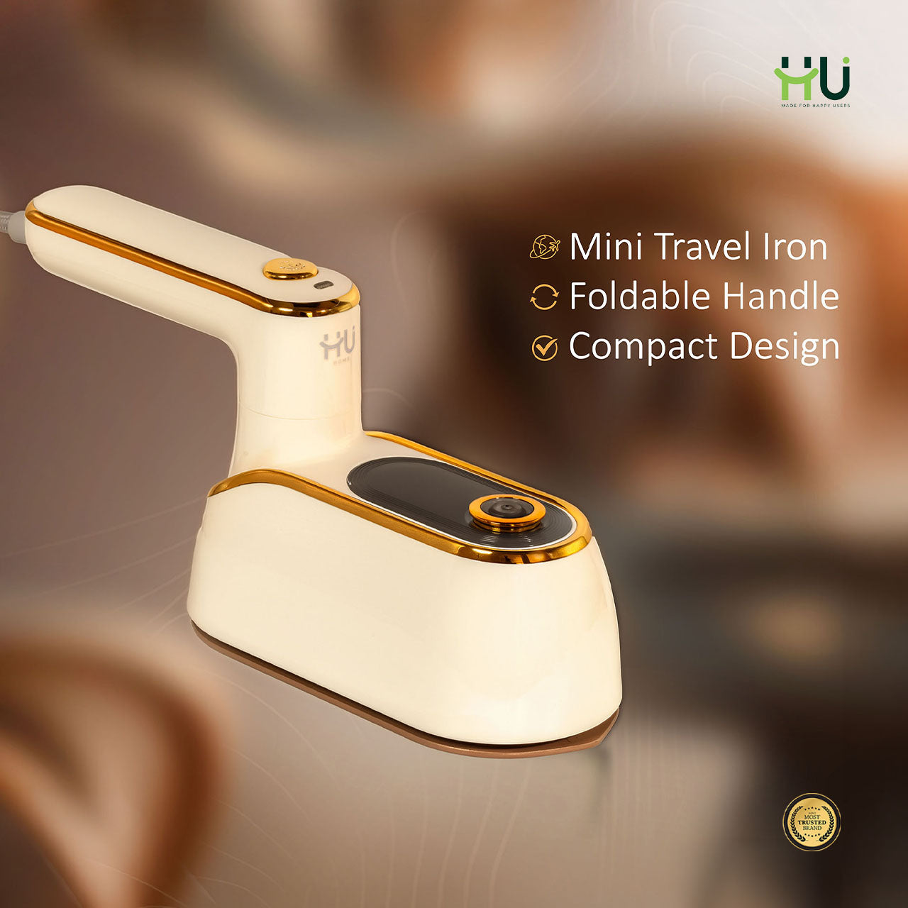 Mini Travel Iron with Folding Handle