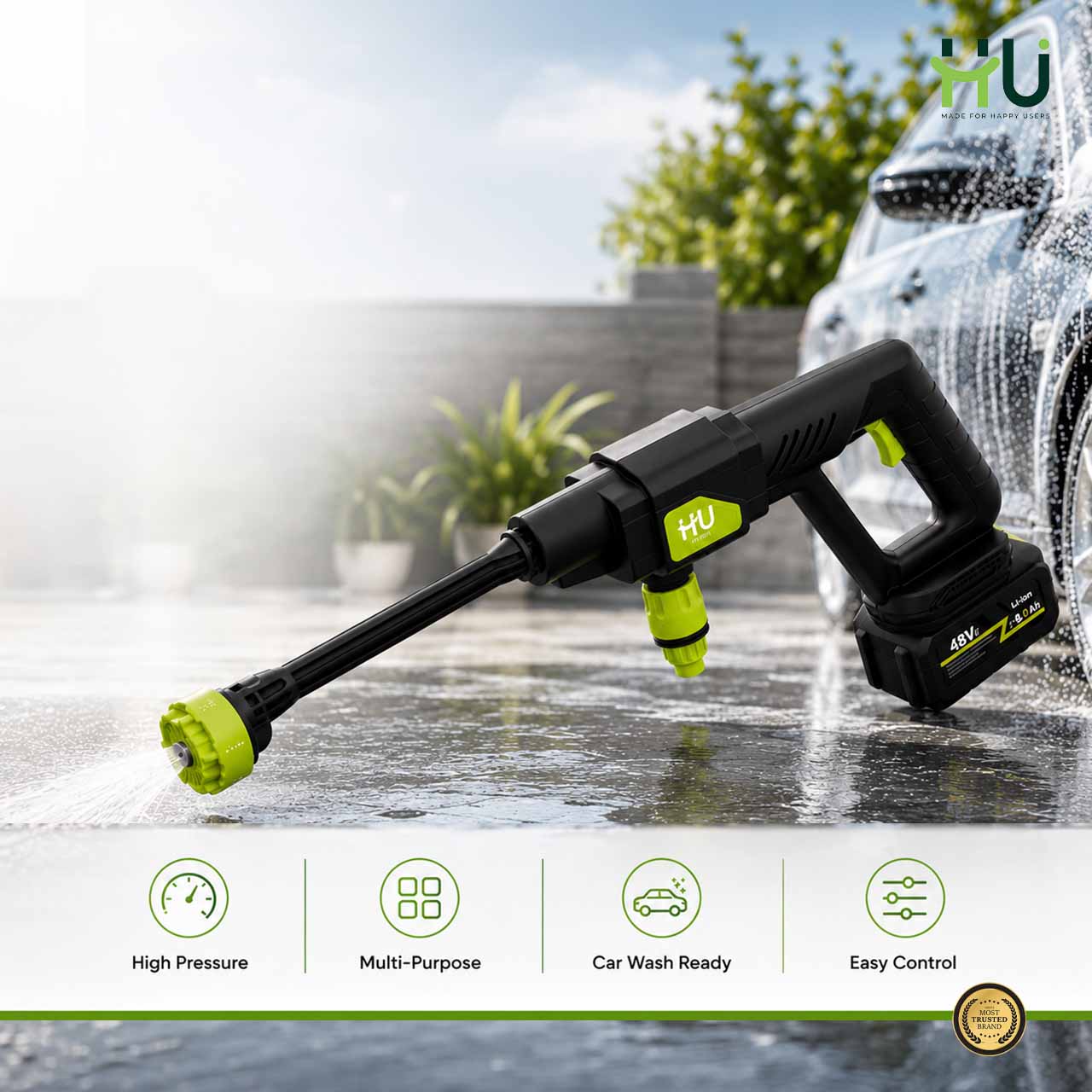 Portable Pressure Washer Gun – High Pressure Water Spray Cleaner for Car Wash, Garden, Patio & Outdoor Cleaning