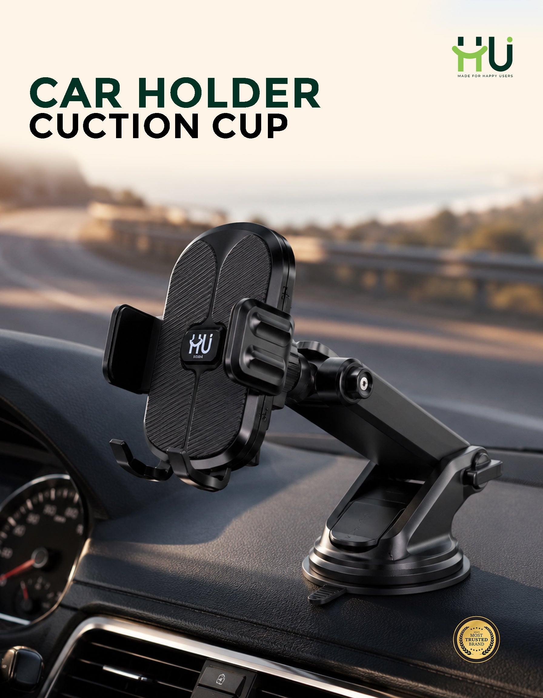 HU Suction Cup Car Phone Holder