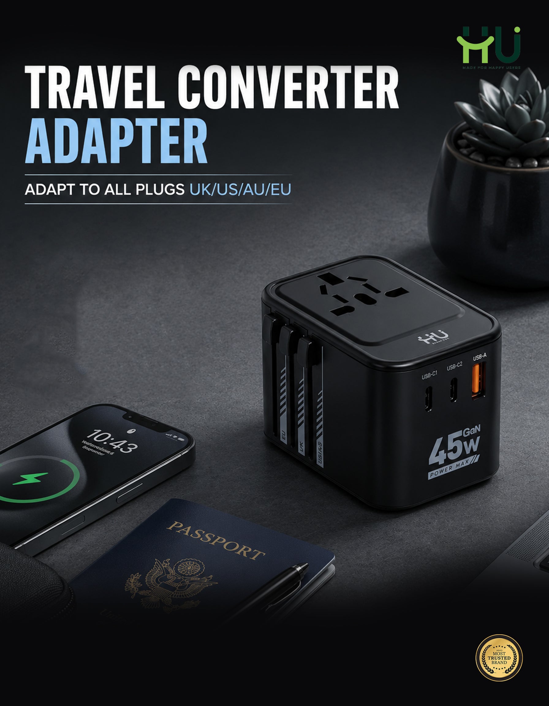 HU Universal Travel Adapter