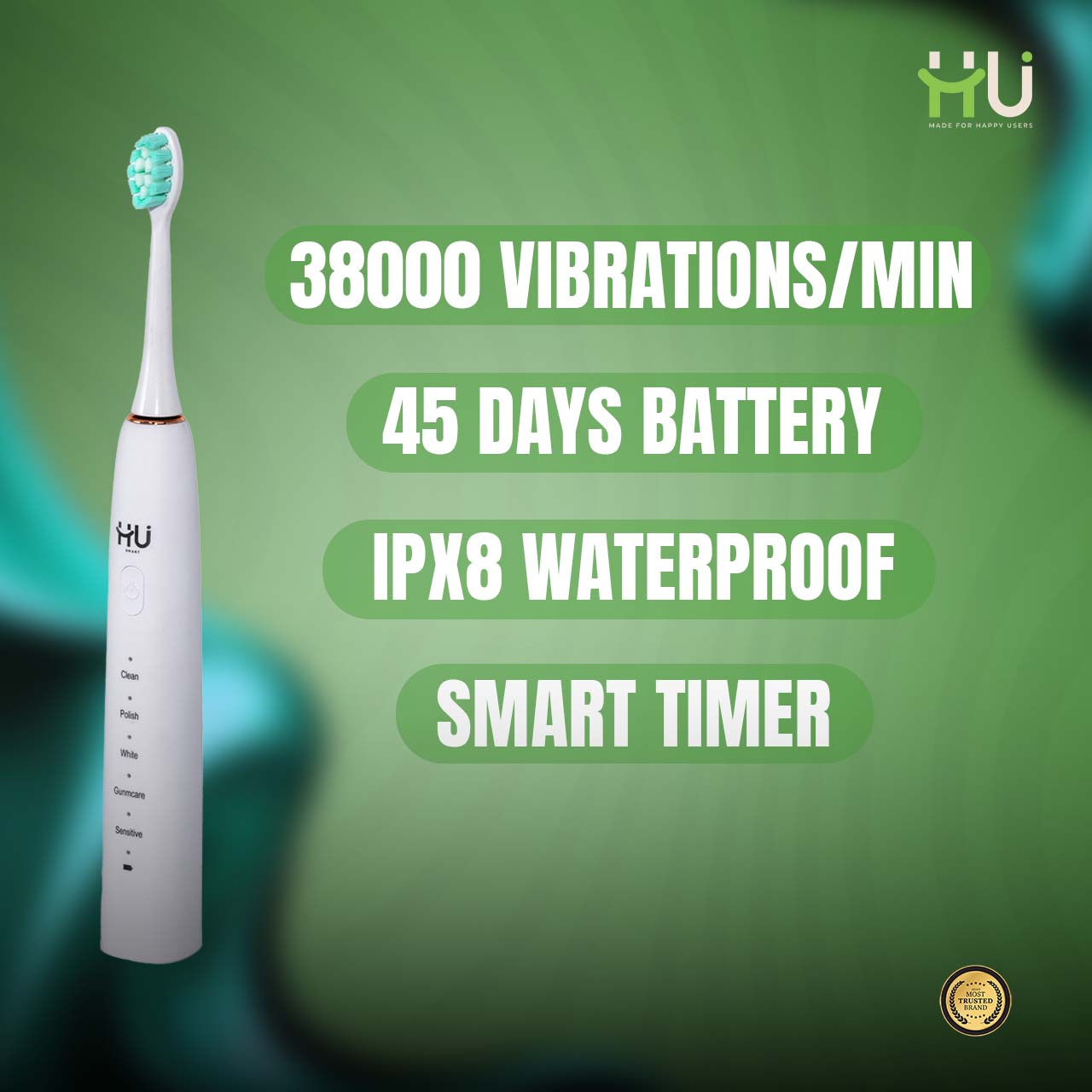 Sonic Electric Toothbrush 38000 Strokes/Min