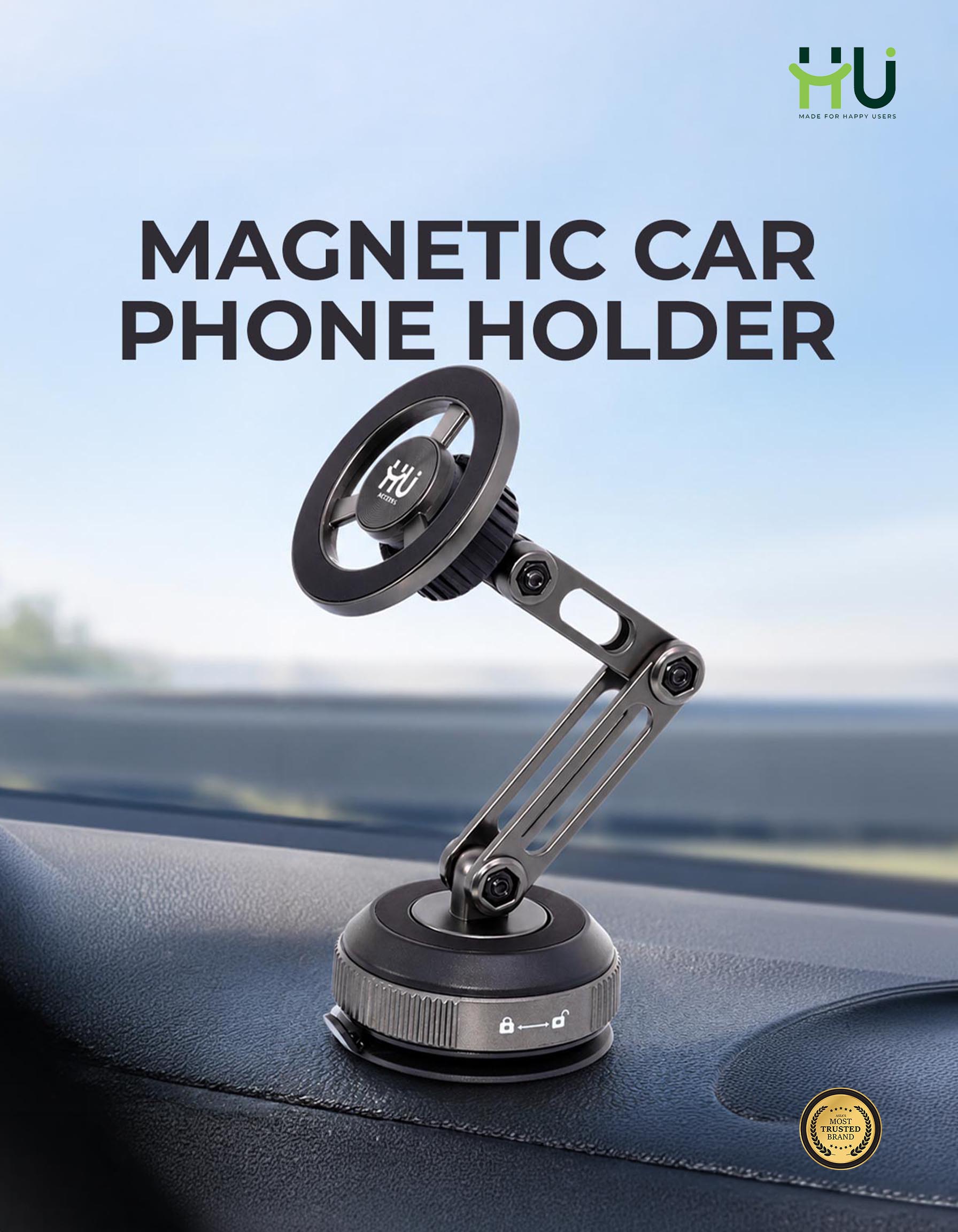 HU 360° Magnetic Car Phone Holder