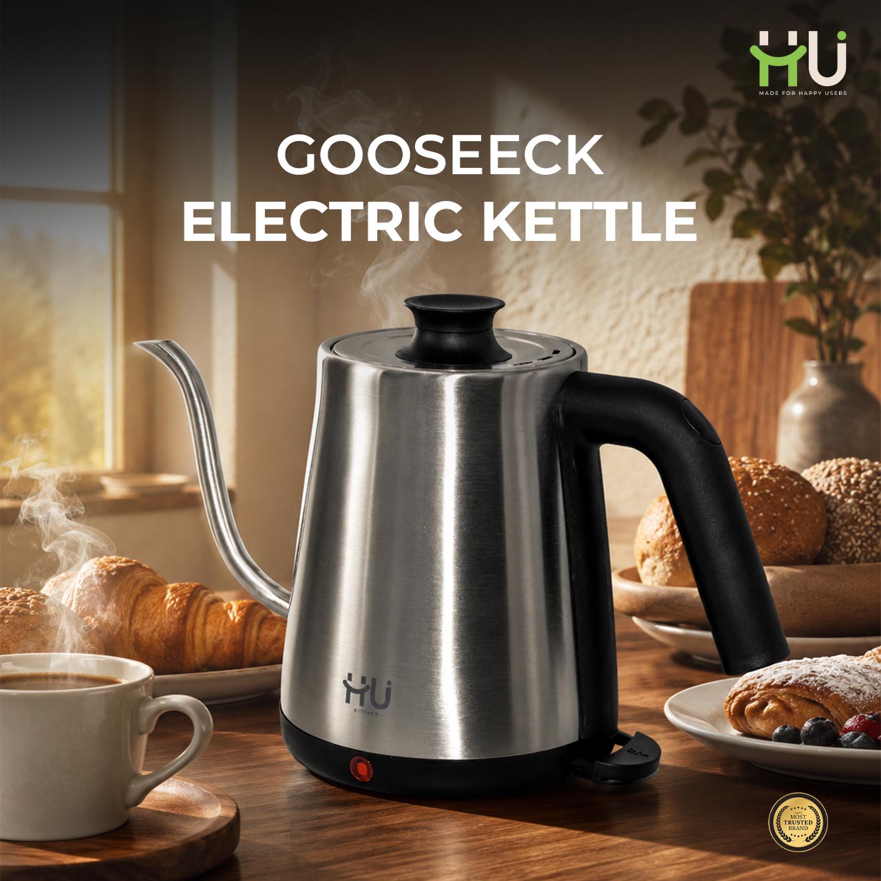 Gooseneck Stainless Steel Electric Kettle 0.8L