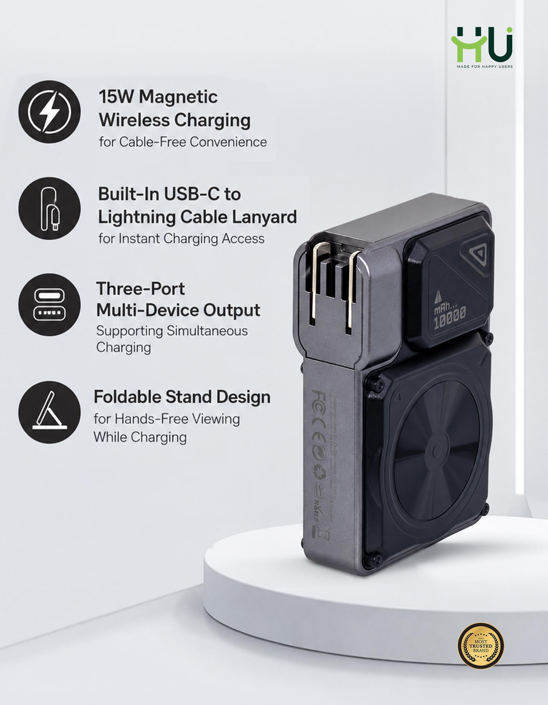 10000mAh Magnetic Wireless Power Bank