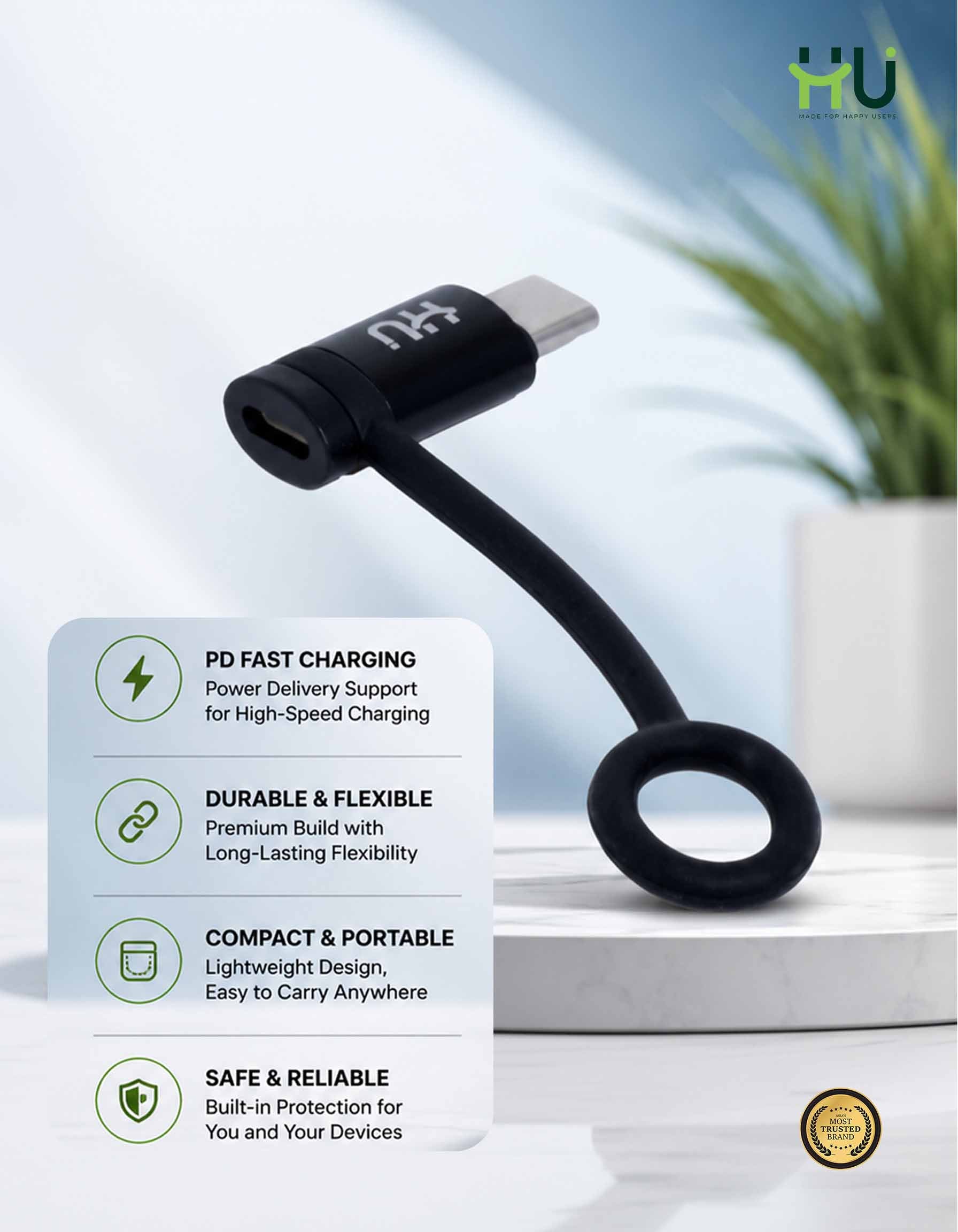 PD 65W USB-C to Lightning Fast Charging Adapter