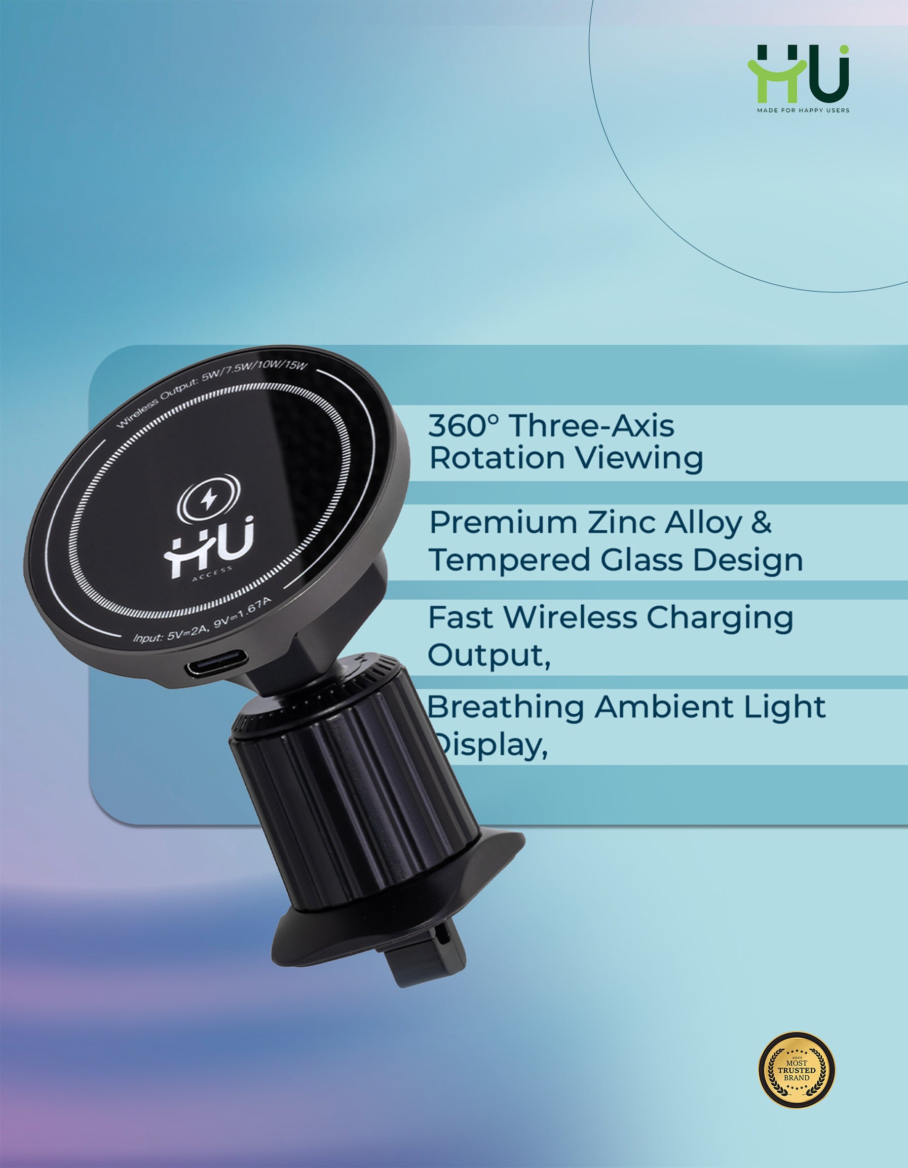 15W Magnetic Wireless Car Charger