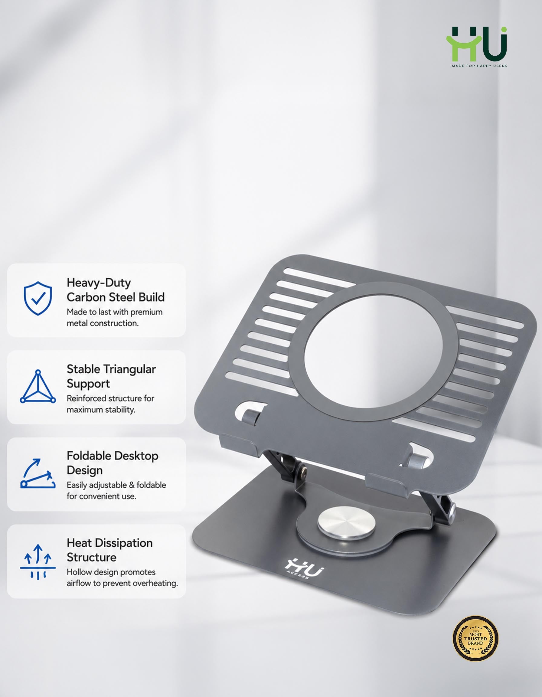 HU Rotating Laptop & Tablet Stand