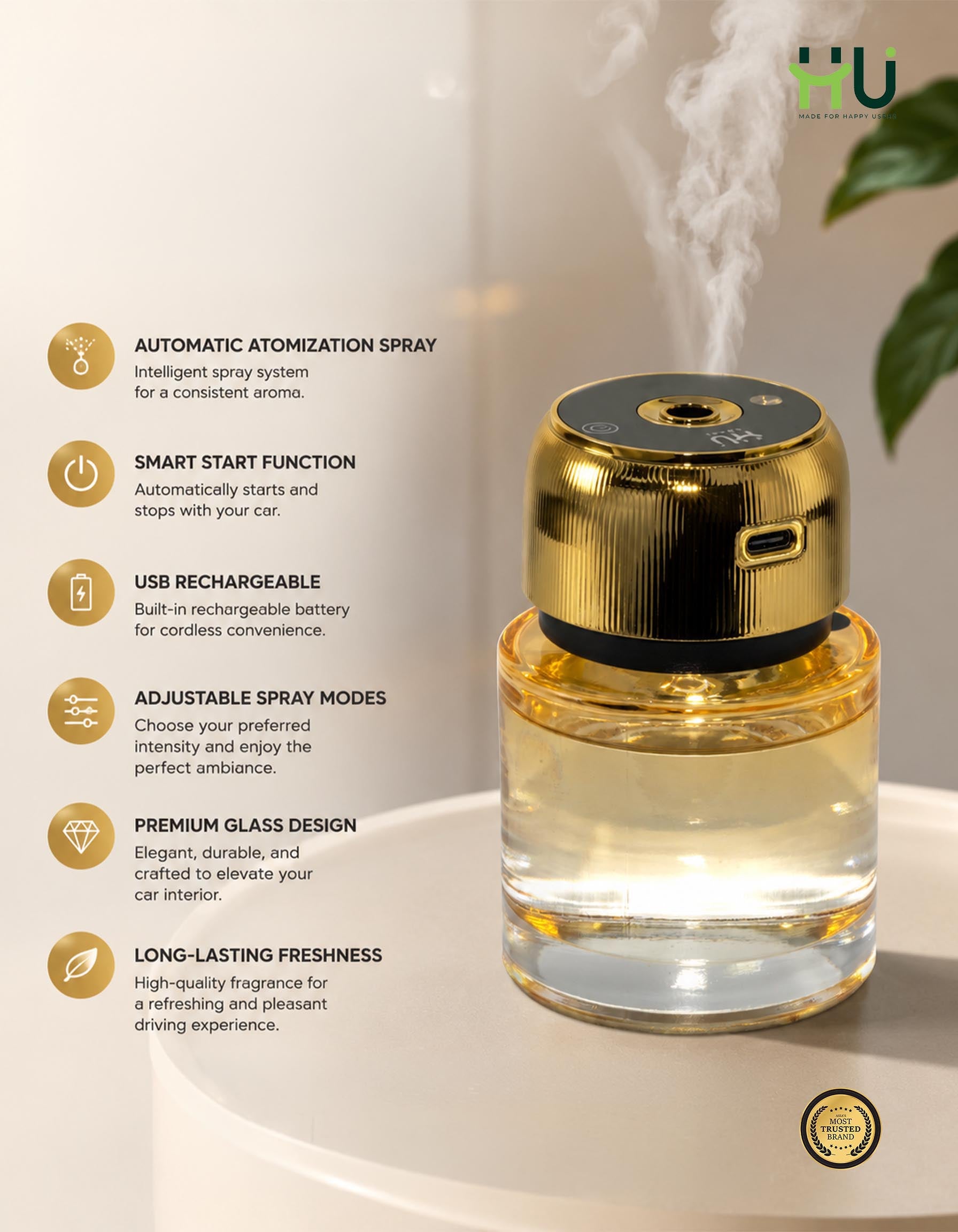 HU Intelligent Car Aroma Diffuser