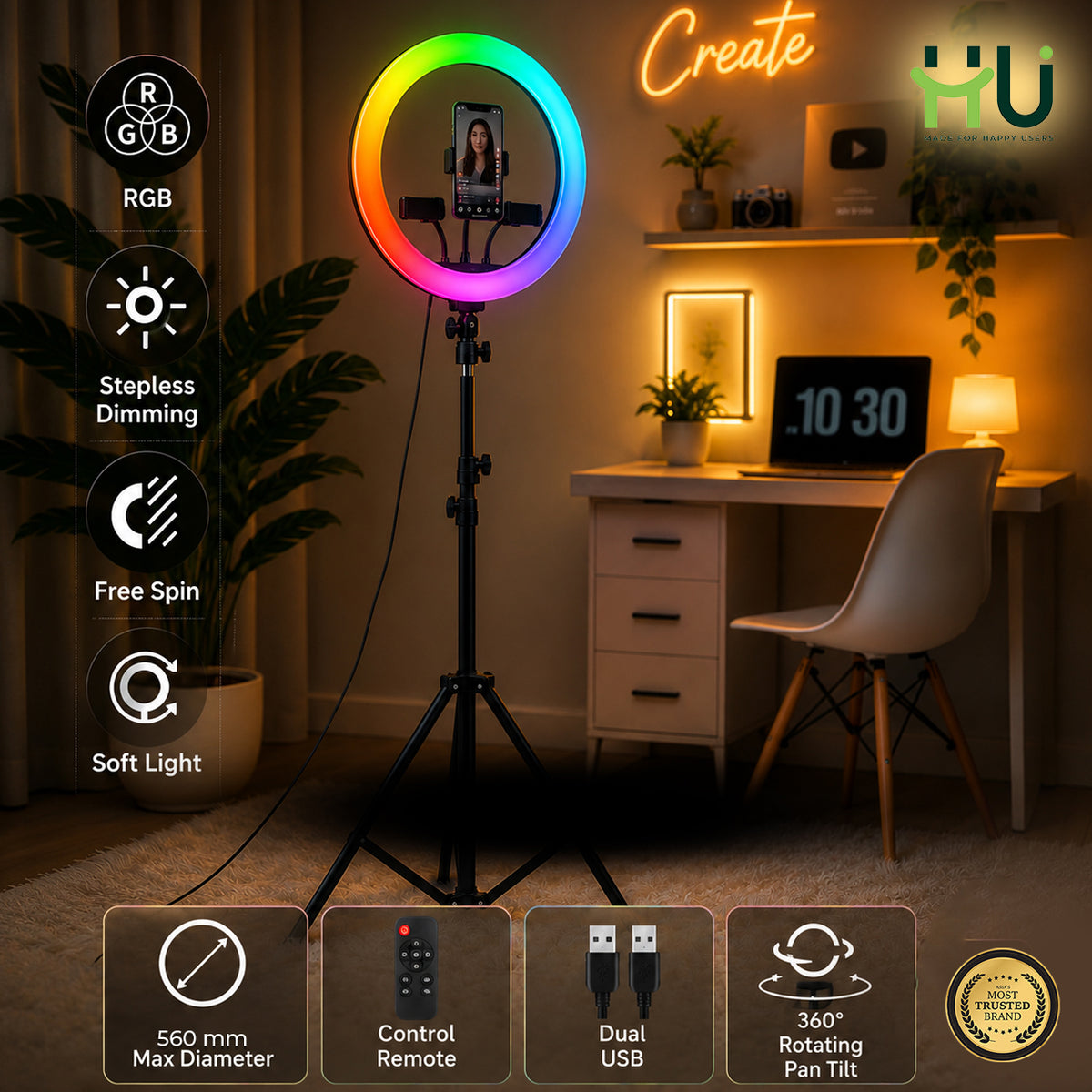 RGB LED Soft Ring Light 560mm