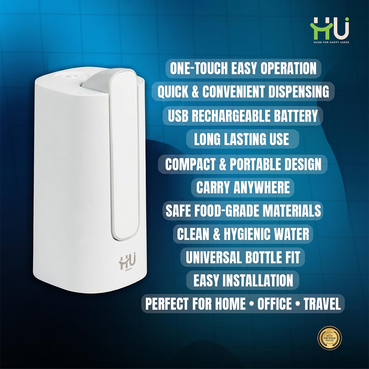 USB Rechargeable Water Dispenser Pump-White