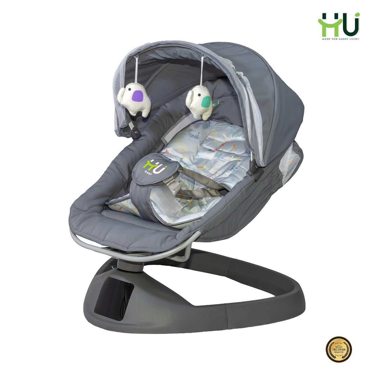 Electric Baby Swing with Bluetooth Music, Remote Control & 5-Speed Rocking